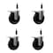 Service Caster 5'' Soft Rubber Swivel 7/8'' Expanding Stem Caster Set Total Lock Brake, 4PK SCC-EXTTL20S514-SRS-78-4 - alternate 1
